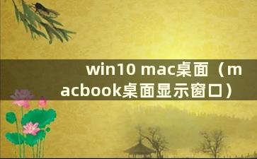 win10 mac桌面（macbook桌面显示窗口）
